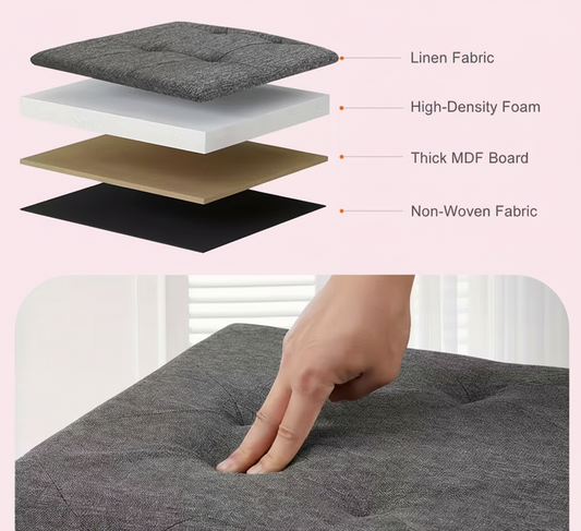 30/43" Folding Storage Ottoman Bench Heavy Duty Padded Seat Multi Size - Color