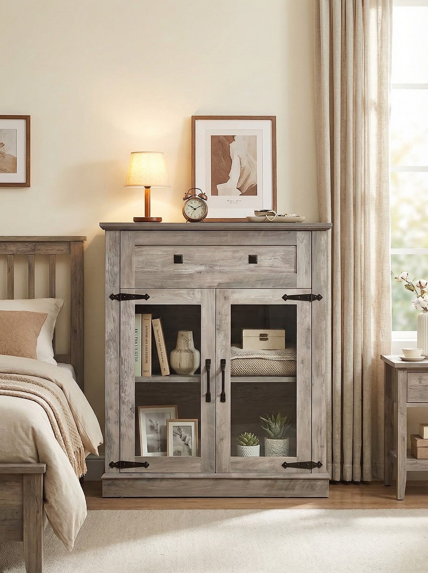 Modern Glass Door Cabinet – 3 Styles | Adjustable Shelves | Compact Storage Cupboard