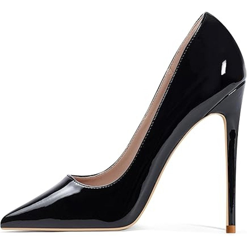 New Elisabet Tang Women Size 6 Shiny Black Pointed Toe 5" Heels Stilletto Pumps