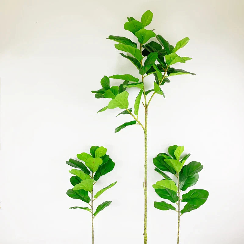 Dlight Decor 122cm Large Ficus Tree Branch with Tropical Rubber Leaves