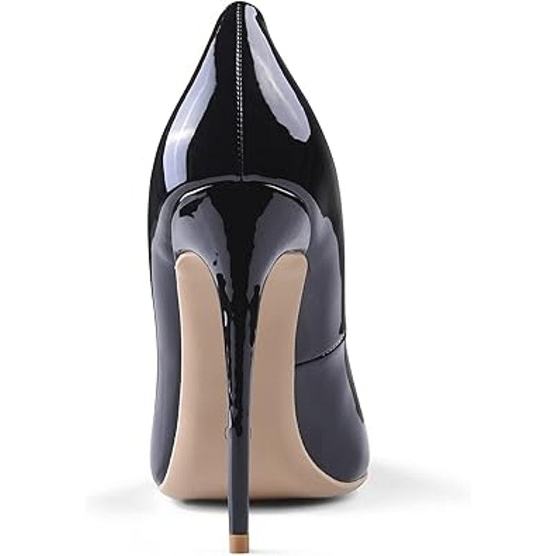 New Elisabet Tang Women Size 6 Shiny Black Pointed Toe 5" Heels Stilletto Pumps