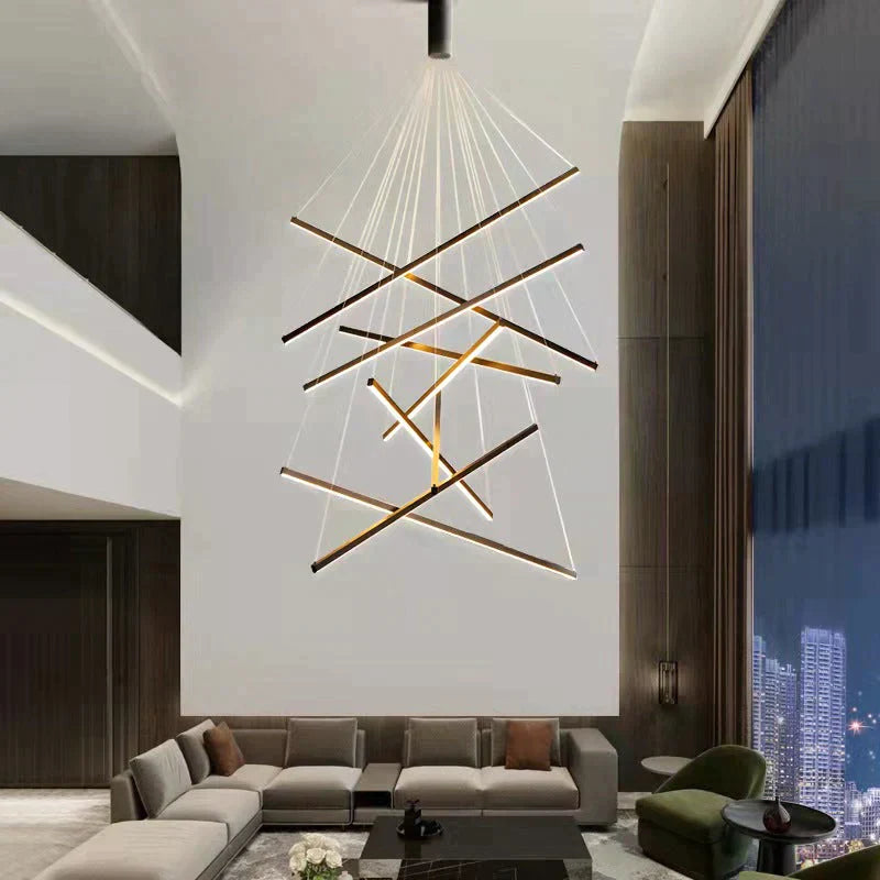 Elevate Your Space with the Modern Black Stair Chandelier